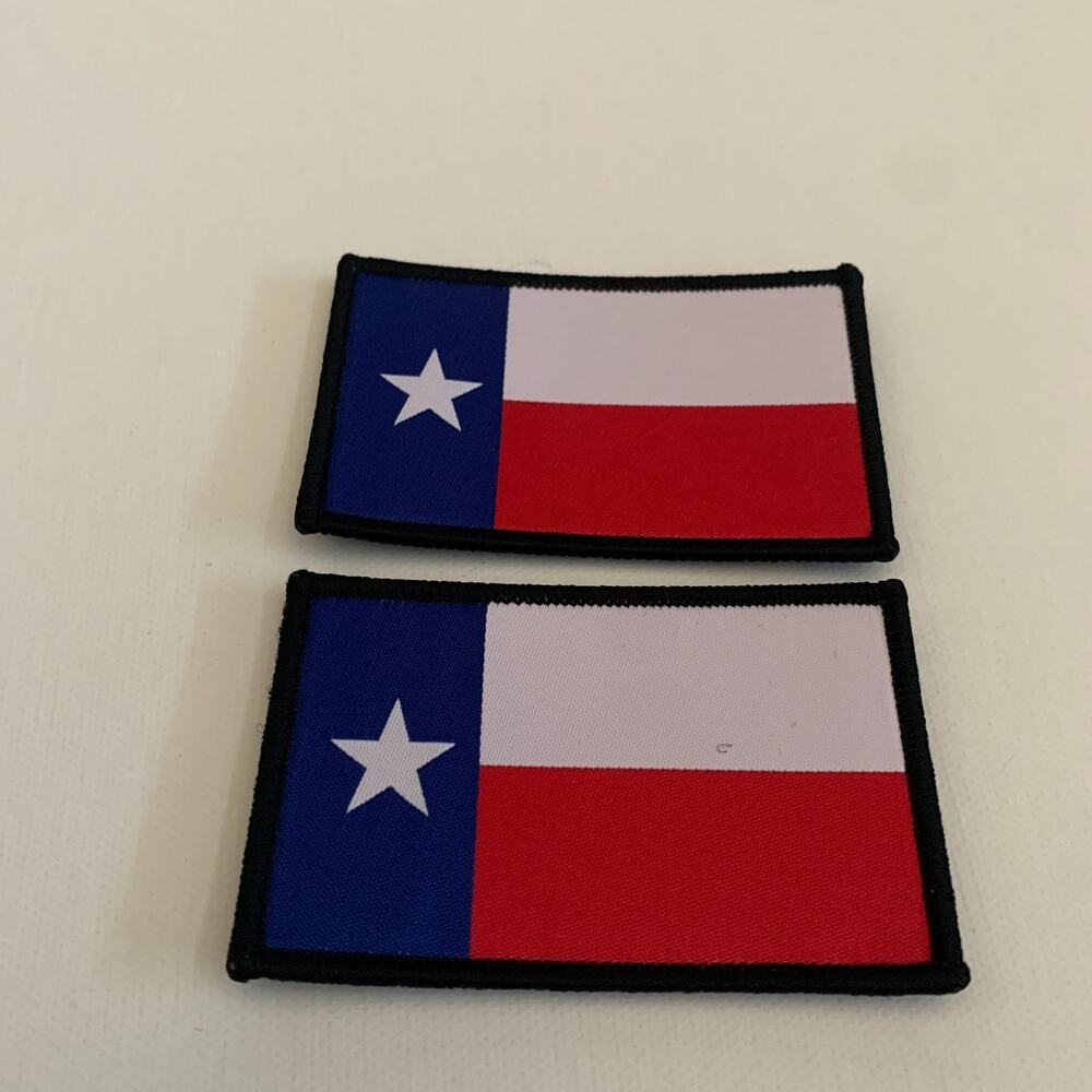 Lot Of 2 Texas Flag Lone Star State Patch Badge 3''x2'' New - Picture 4 of 4